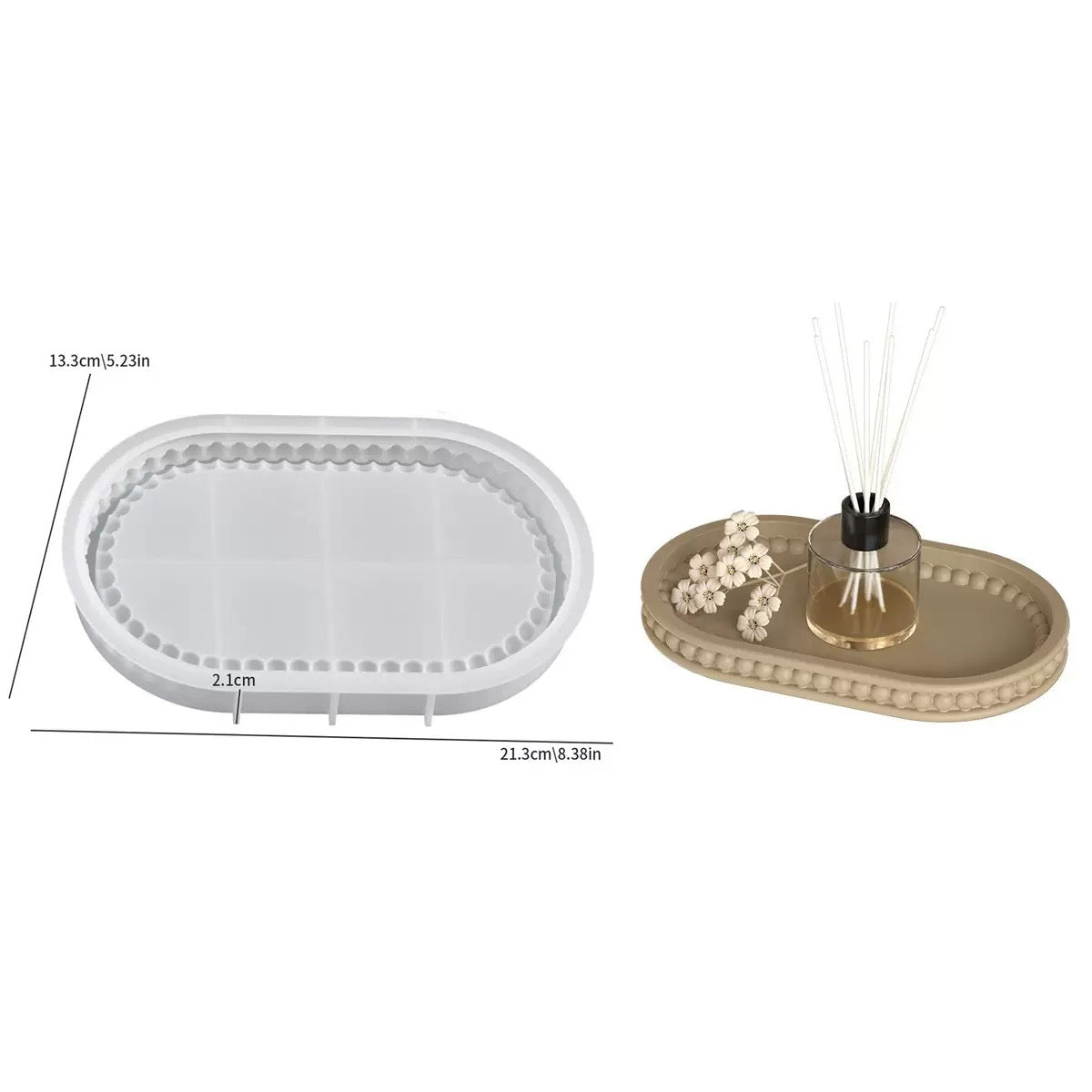 Oval Bubble Beads Tray Silicone Mold g03