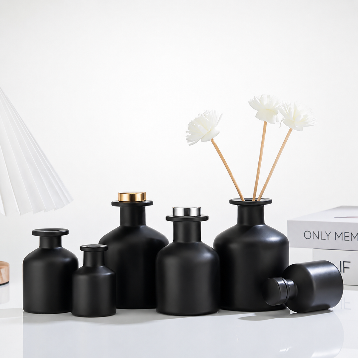 Luxe Matte Black Diffuser Bottle/Jar