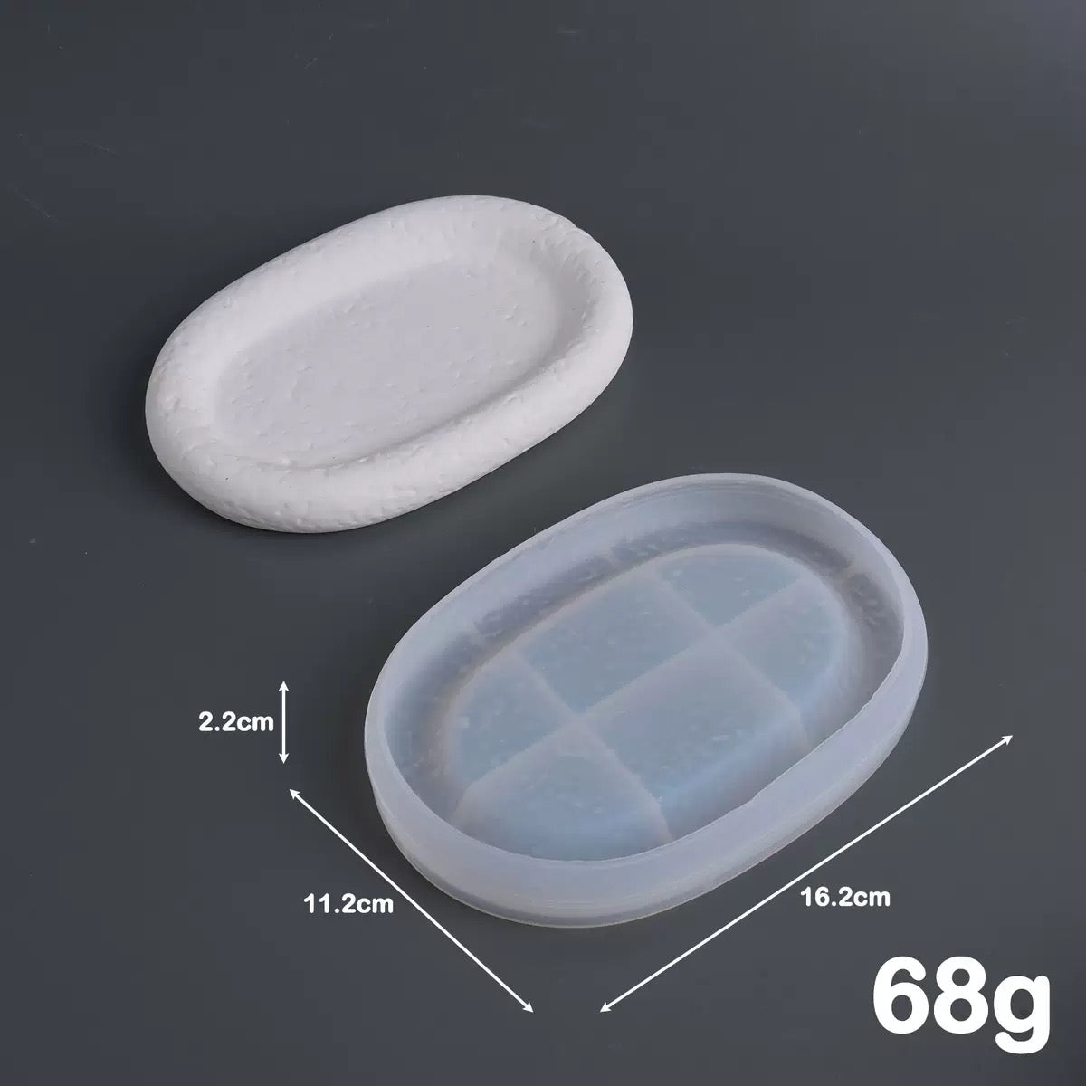 Stone Pattern Candle / Storage Jar Tray Silicone Mold