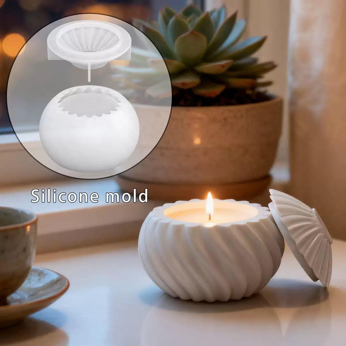 Spiral Candle Jar Silicone Mold