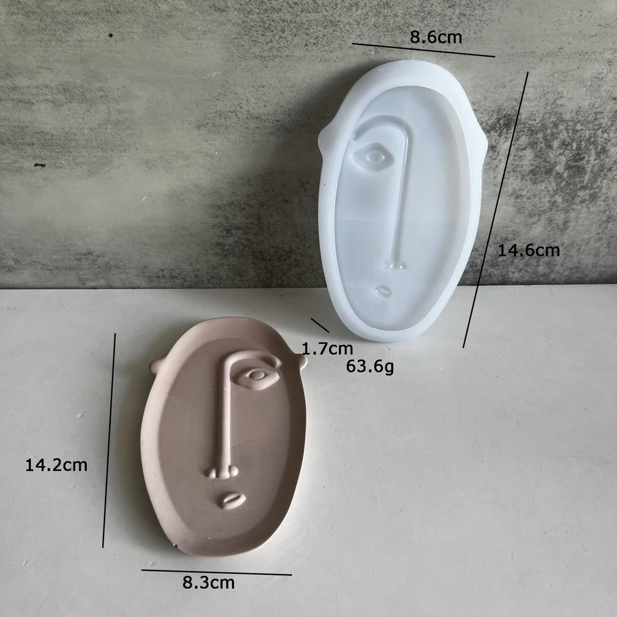 Abstract Face Trinket Tray Silicone Mold g012