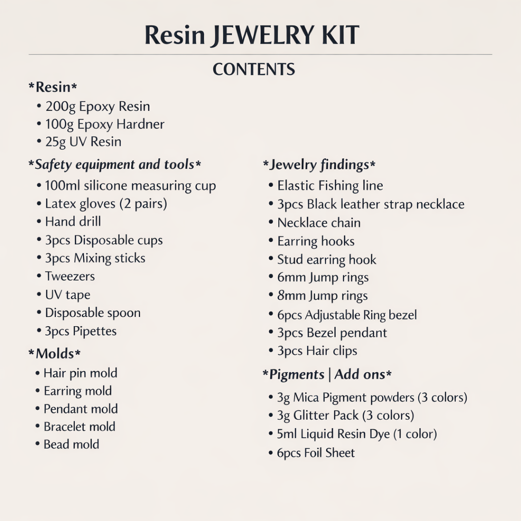 Resin Jewelry Kit