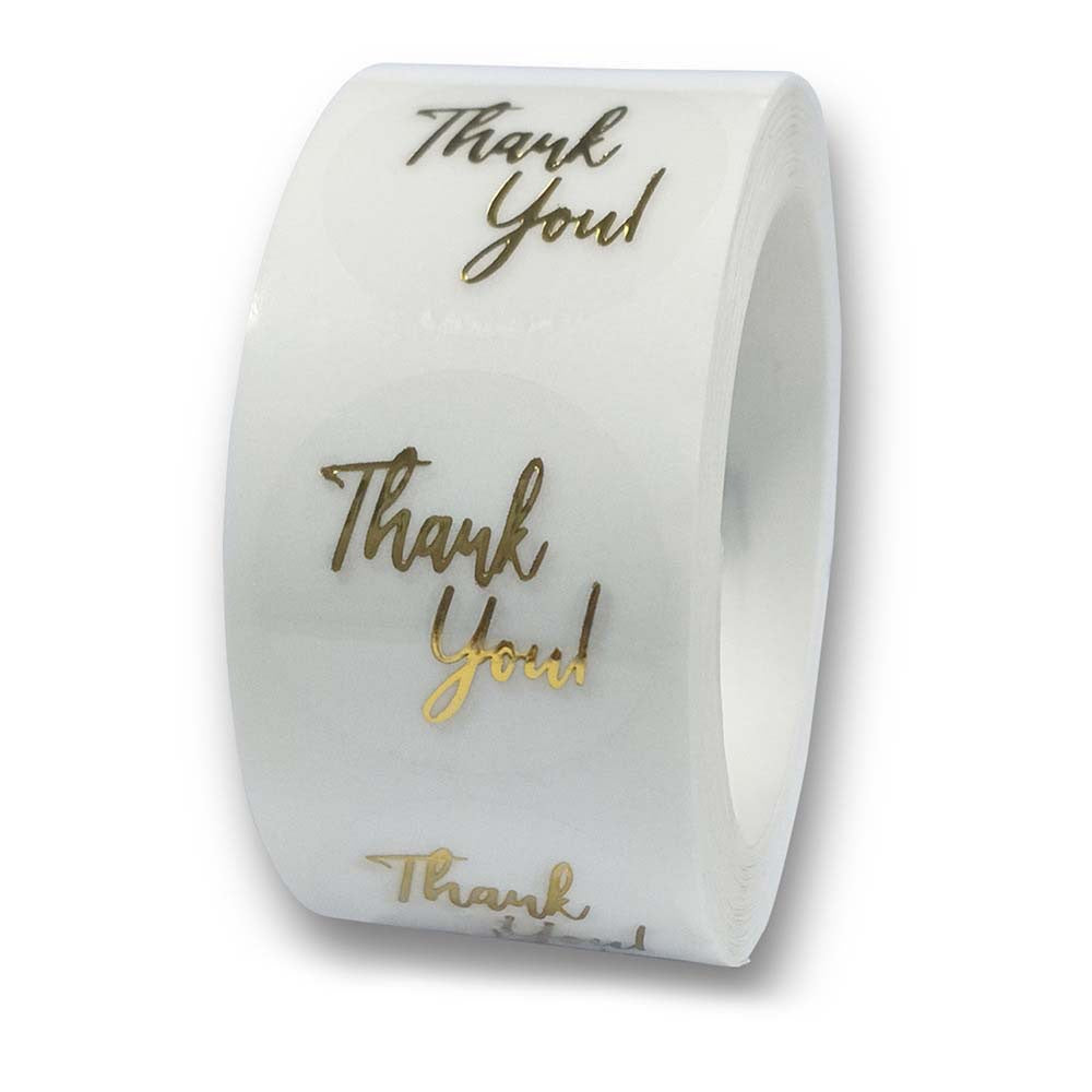 Transparent & Gold Foil Thank You Sealing Stickers