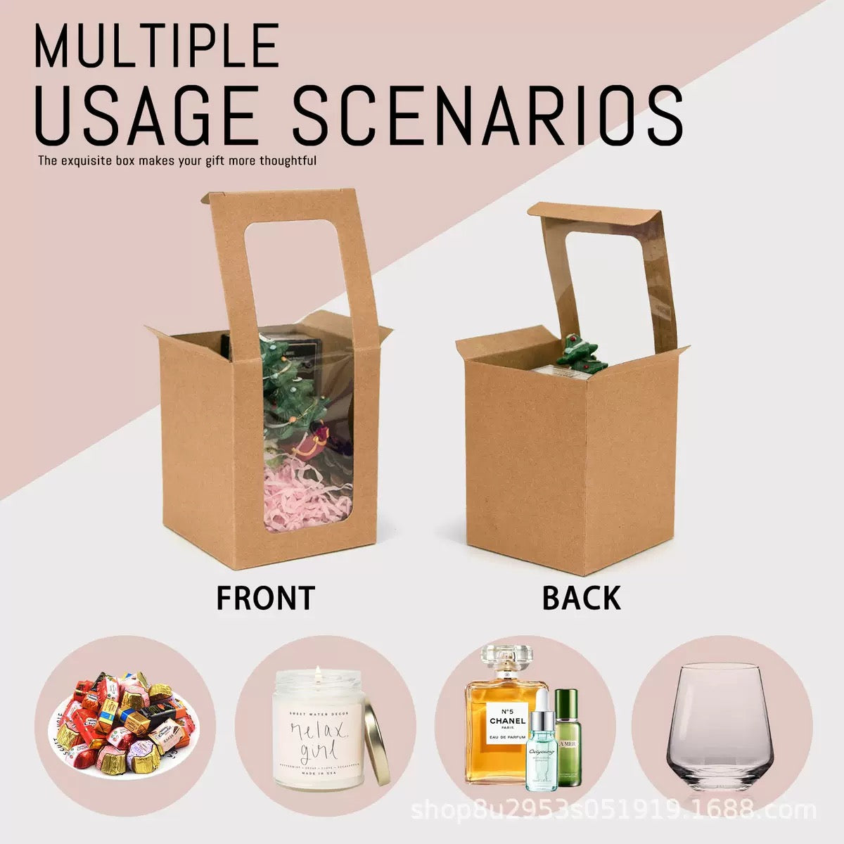 5pcs Windowed Scented Candle Packaging Box