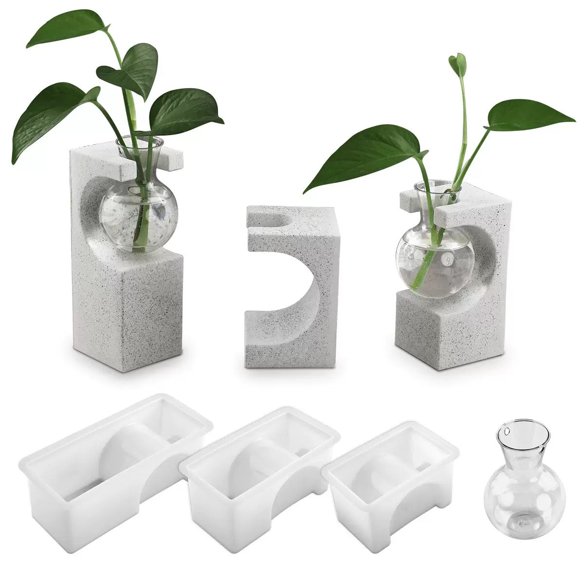 Gypsum Diffuser Tube/ Plant Flower Pot Silicone Mold d01