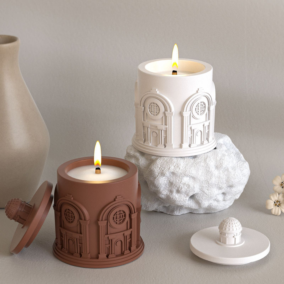 European Palace Candle Storage Jar b04