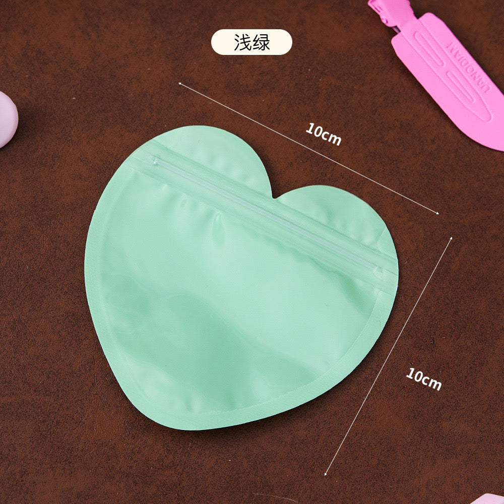 5pcs Color PVC Heart Pouch
