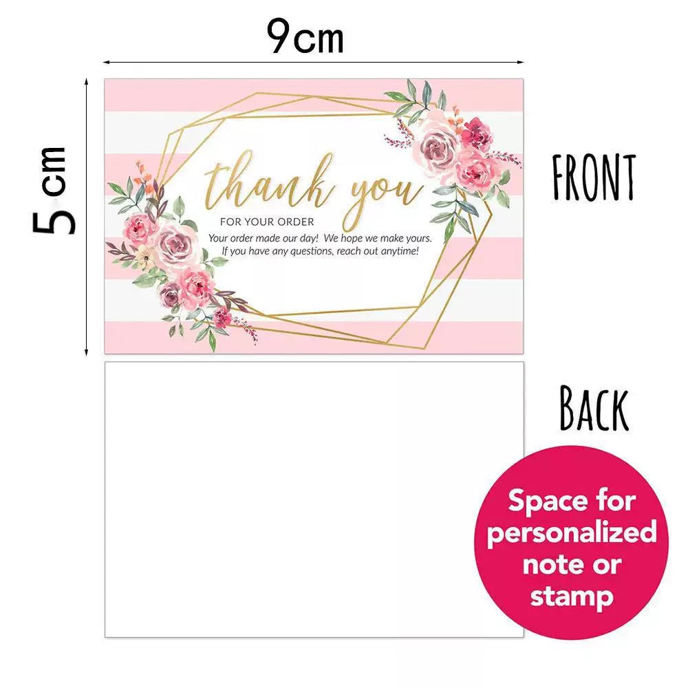 50Pcs Holographic Thank You Cards j03