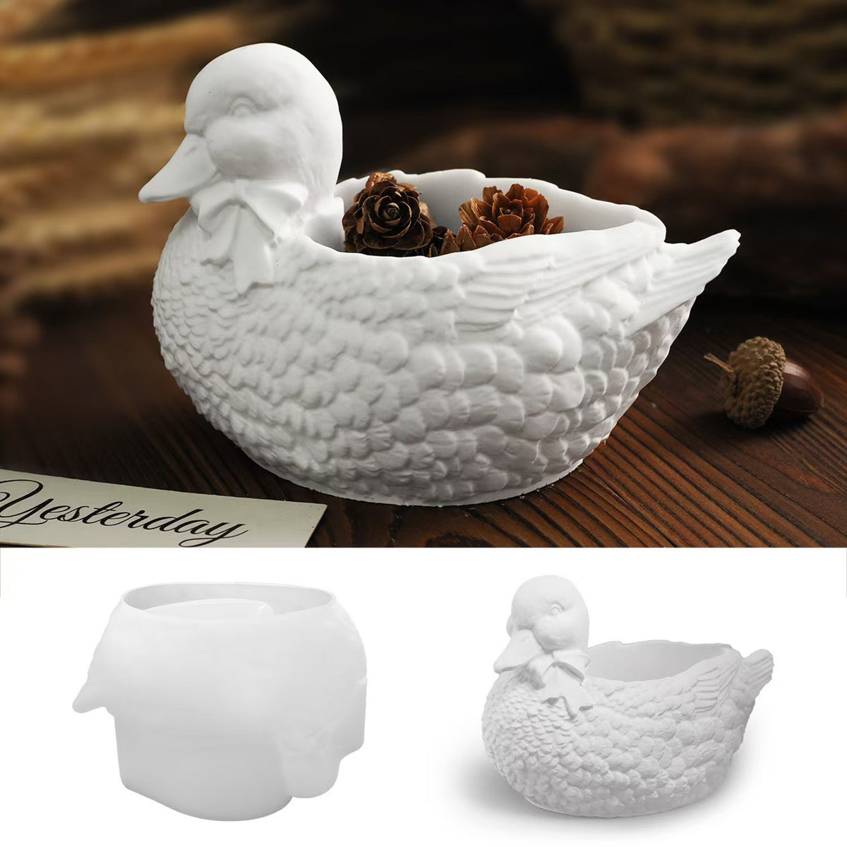 Duck Candle Bowl/ Trinket Storage Silicone Mold i010