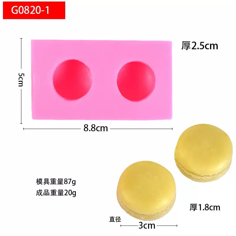 Macaron Dessert Candles Silicone Mold h011