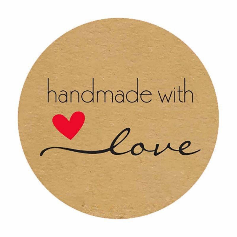 Kraft Handmade With Love Sealing Stickers