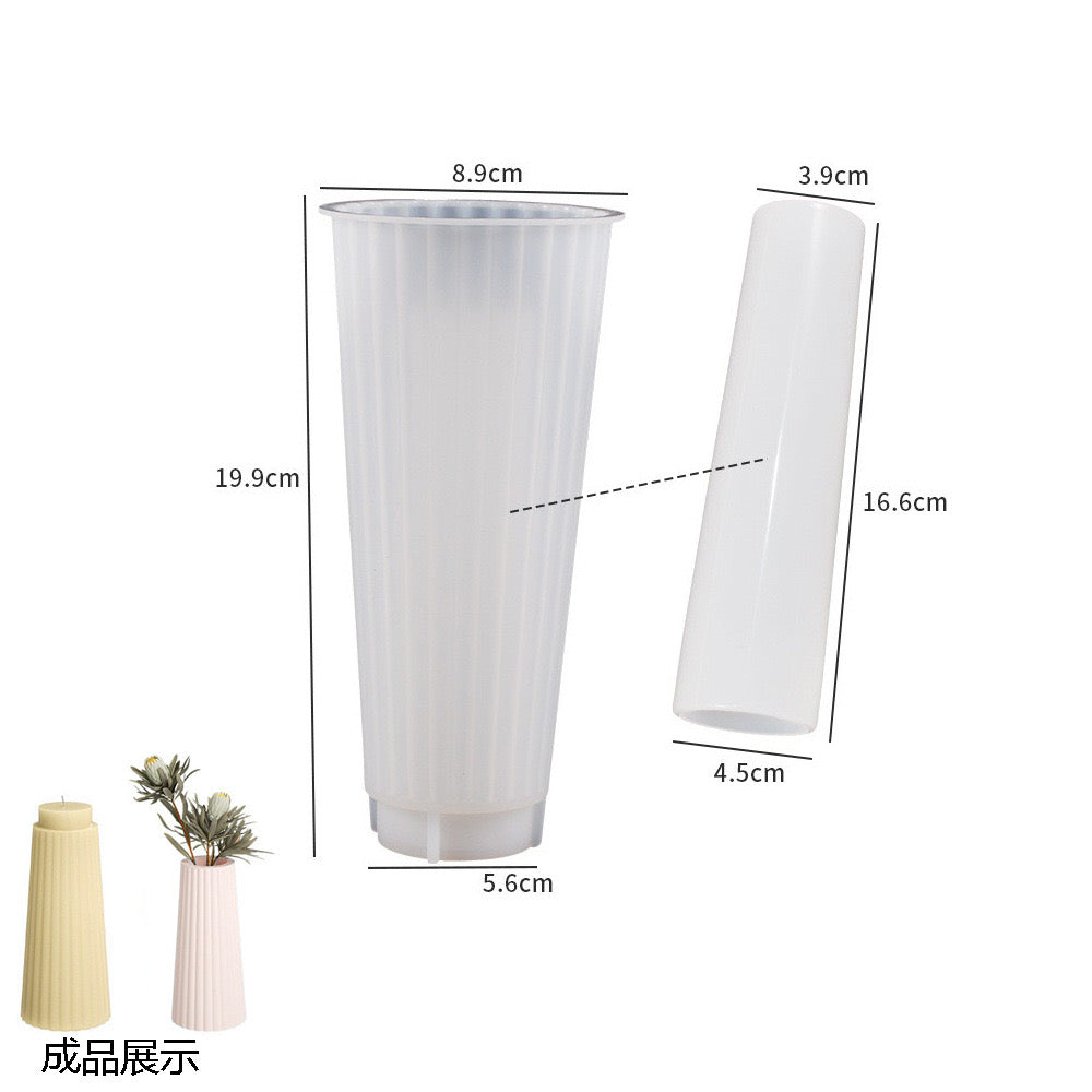 Stripped Tall Vase Mold c012