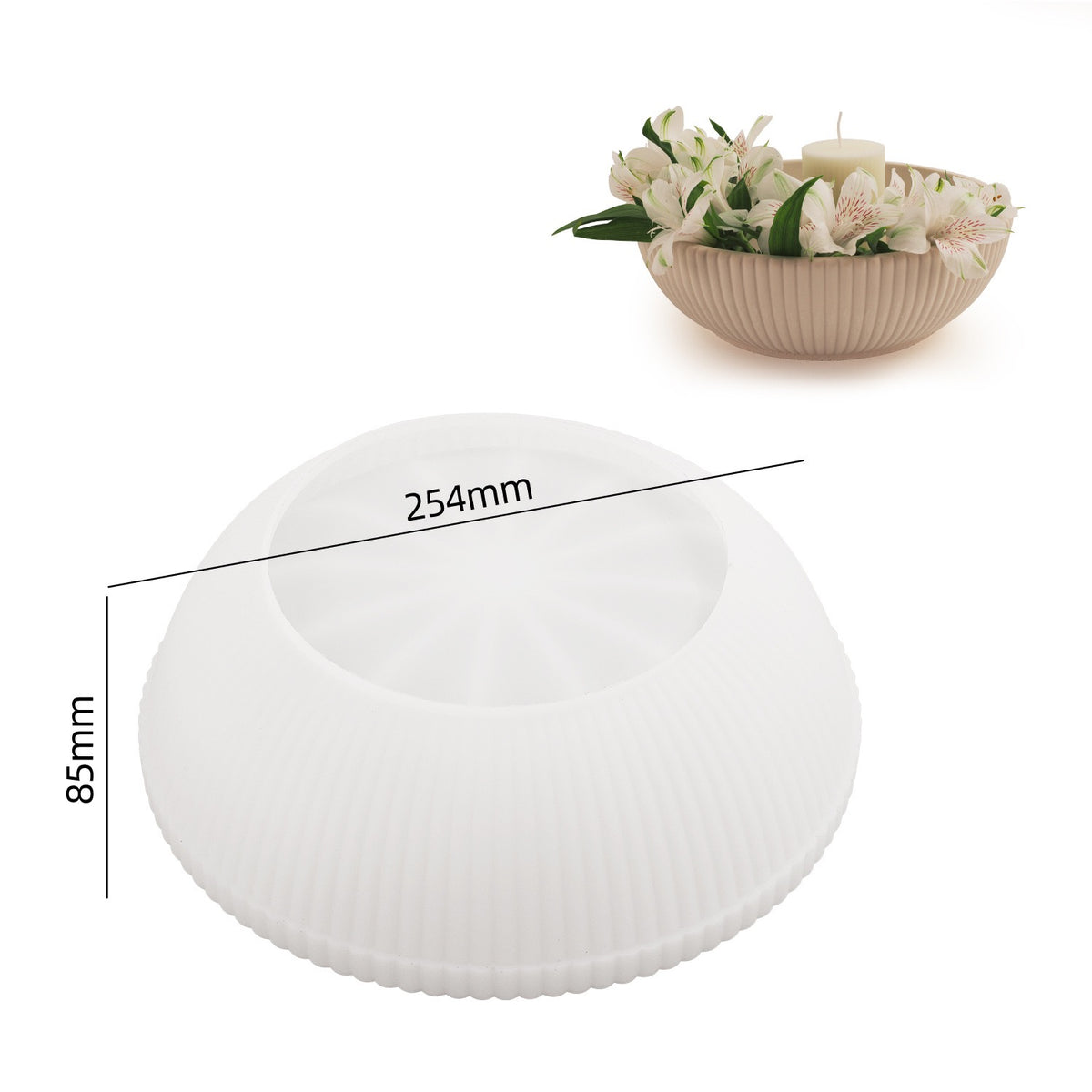 Striped Storage Bowl Silicone Mold b08