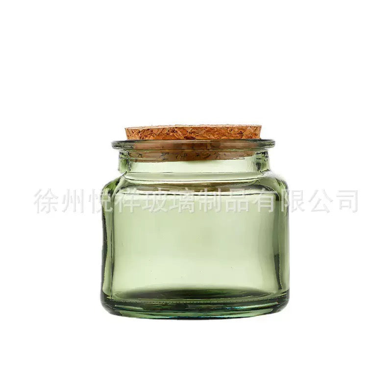 Vintage Amber Candle Glass Jar