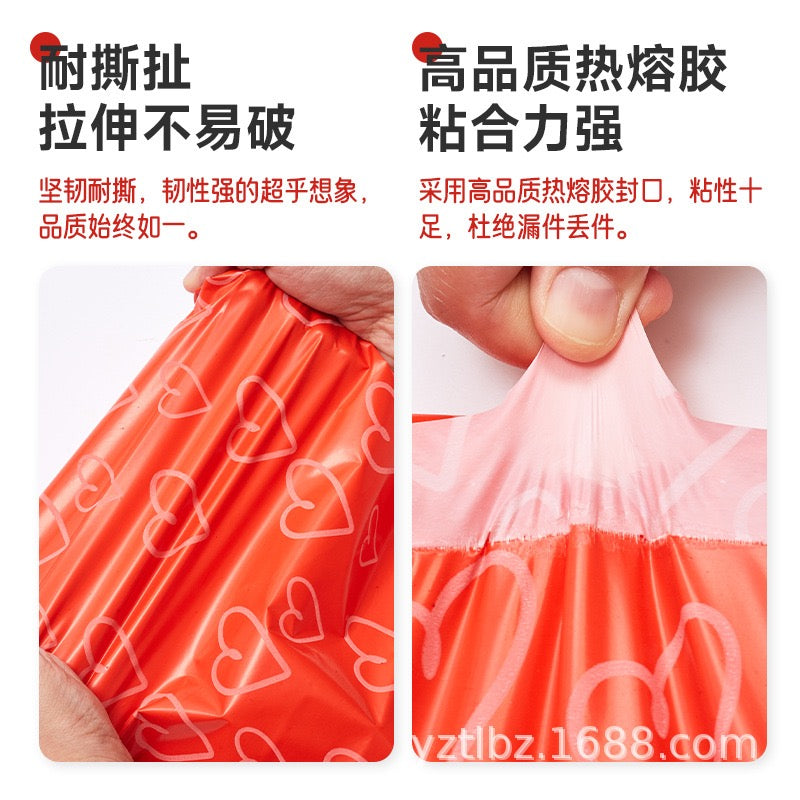 Red Hearts Polymailer Shipping Bag