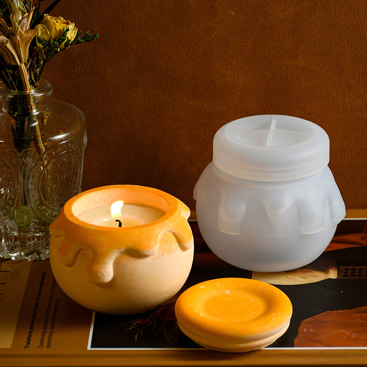 Honey Jar Candle Silicone Mold a014