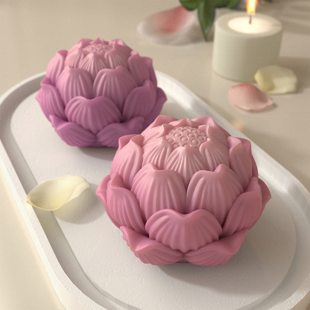 Lotus Flower Candle Silicone Mold h02