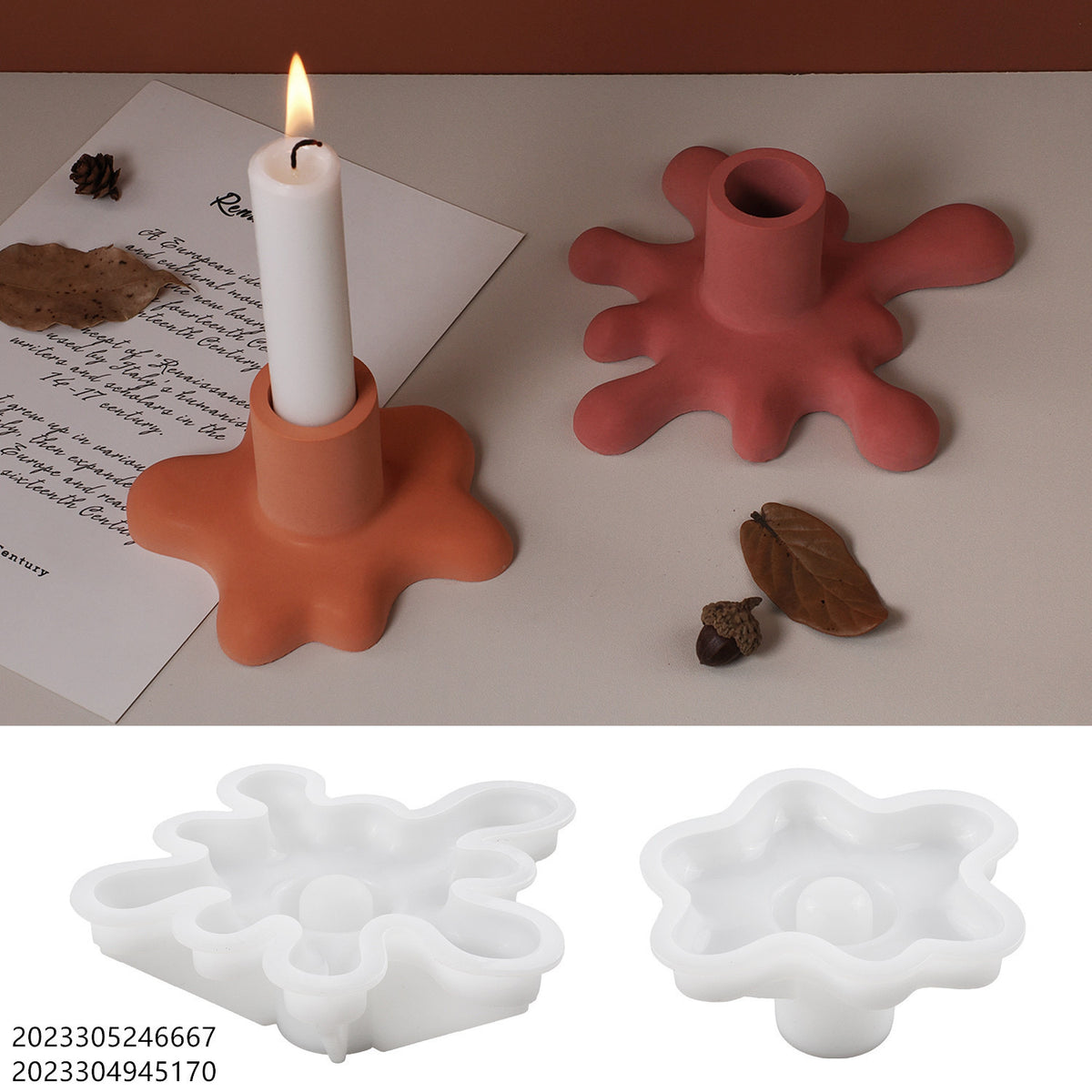 Water Splash Candle Holder Silicone Mold a012