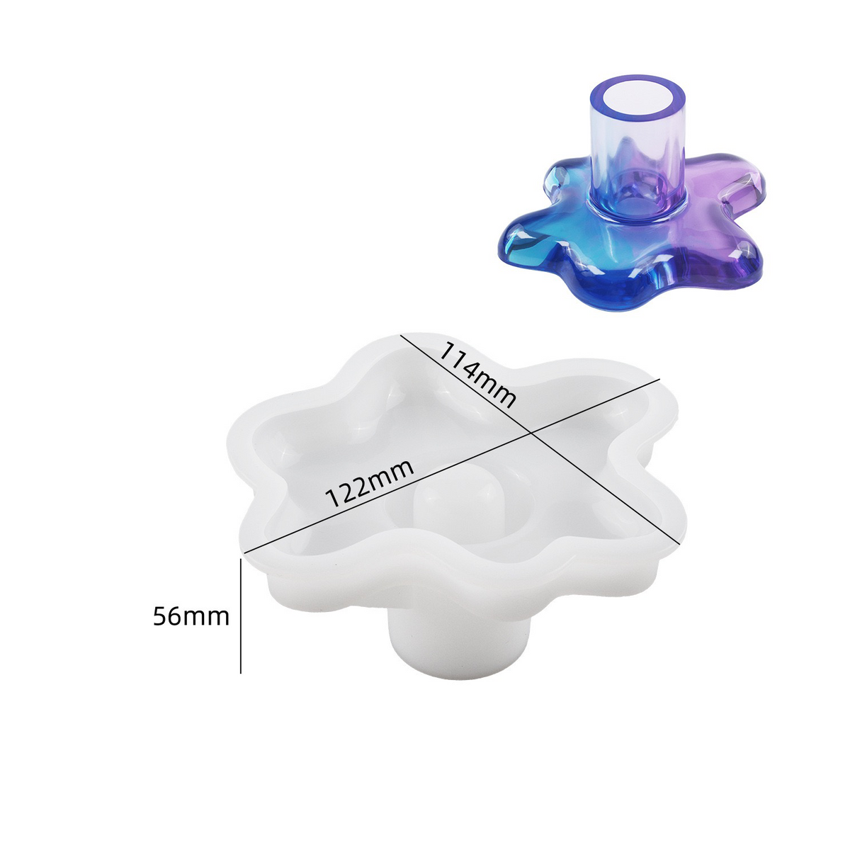 Water Splash Candle Holder Silicone Mold a012