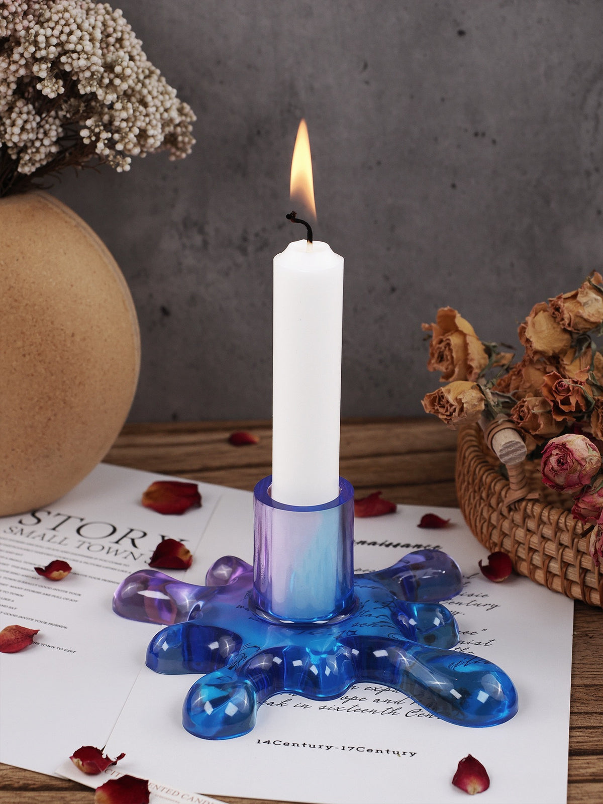 Water Splash Candle Holder Silicone Mold a012