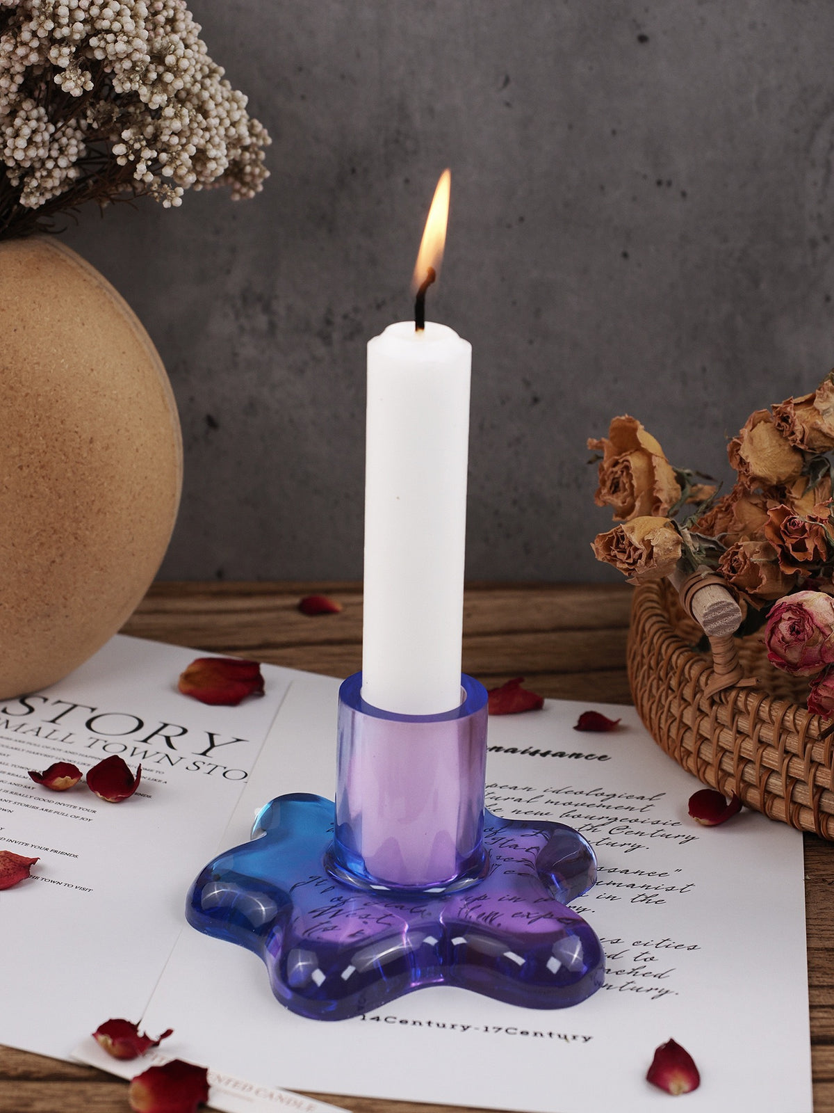 Water Splash Candle Holder Silicone Mold a012