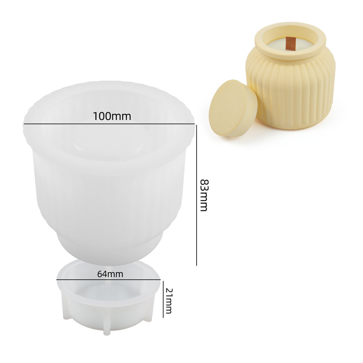 Candle Jar Silicone Mold d013