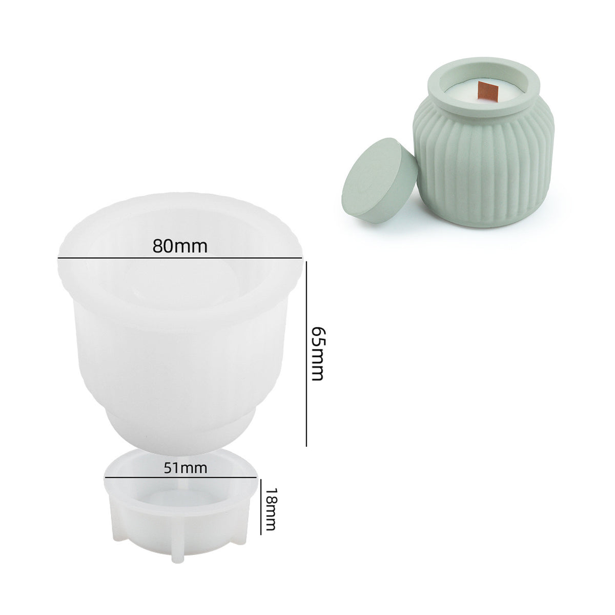 Candle Jar Silicone Mold d013