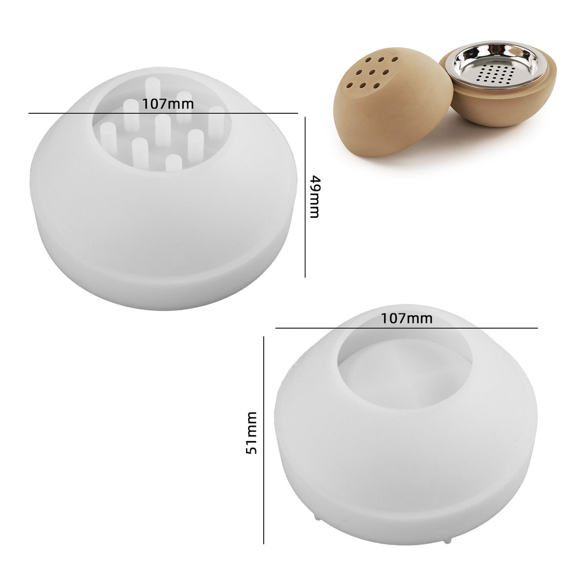 Incense Burner Silicone Mold d05/08
