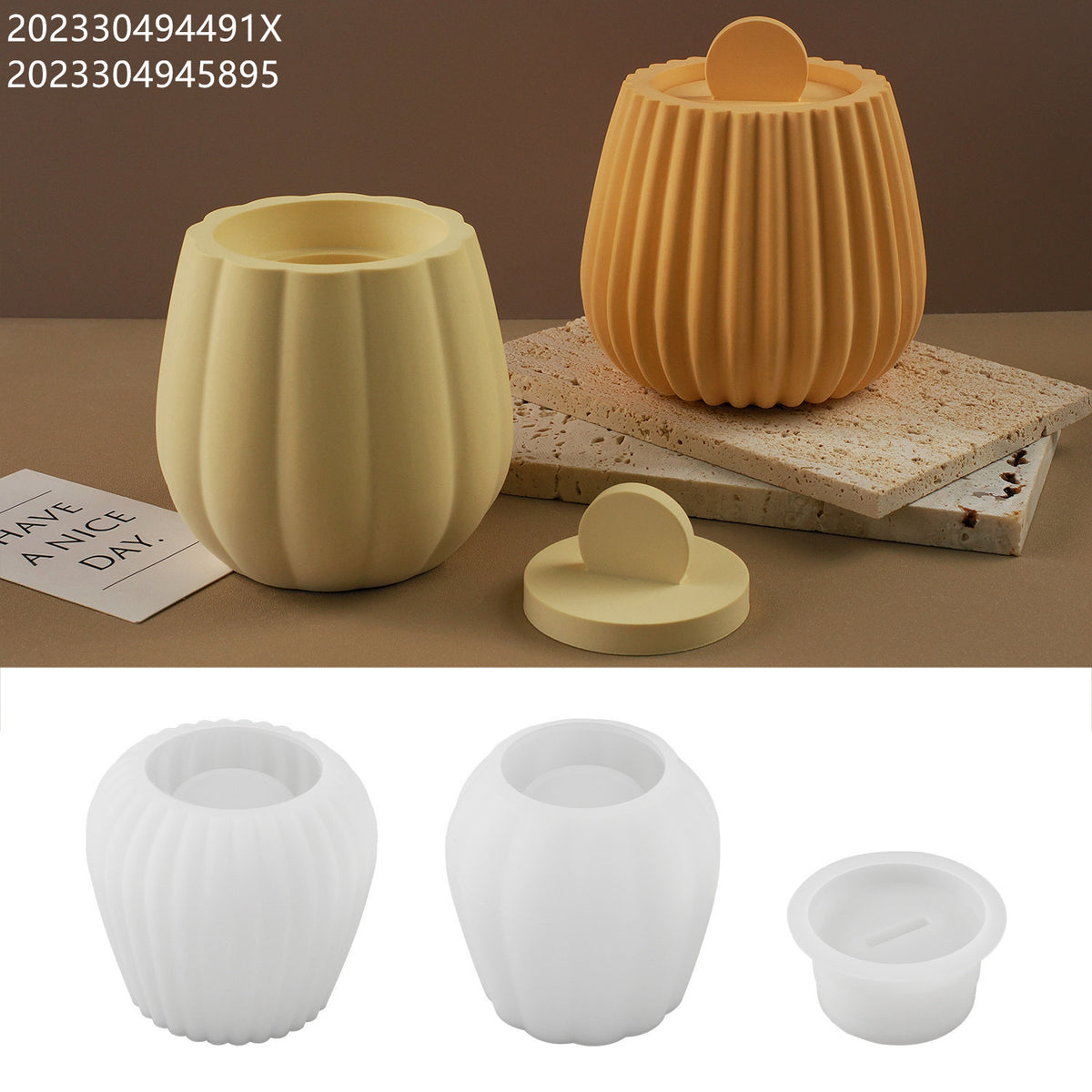 Pumpkin Candle Jar Silicone Mold b06