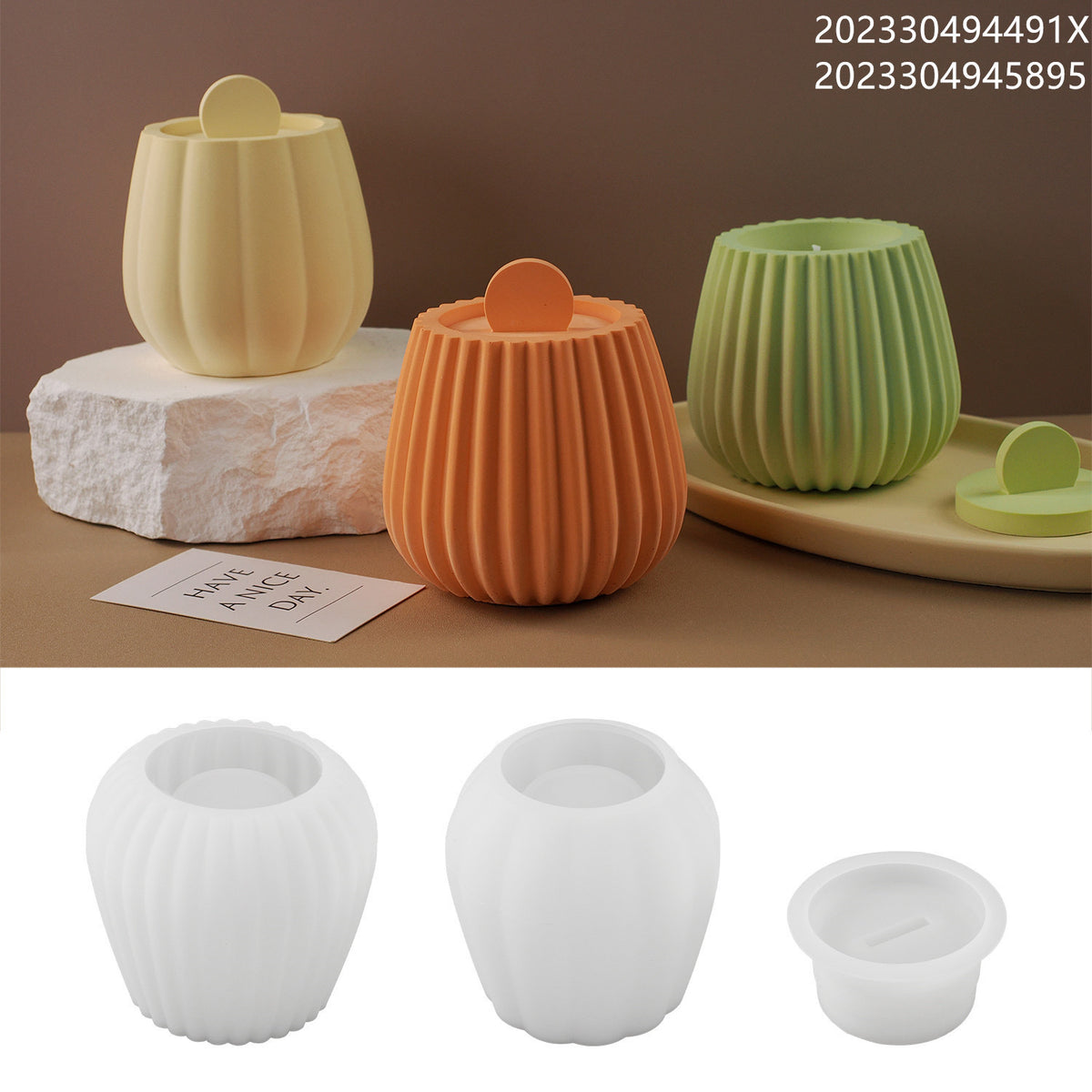 Pumpkin Candle Jar Silicone Mold b06