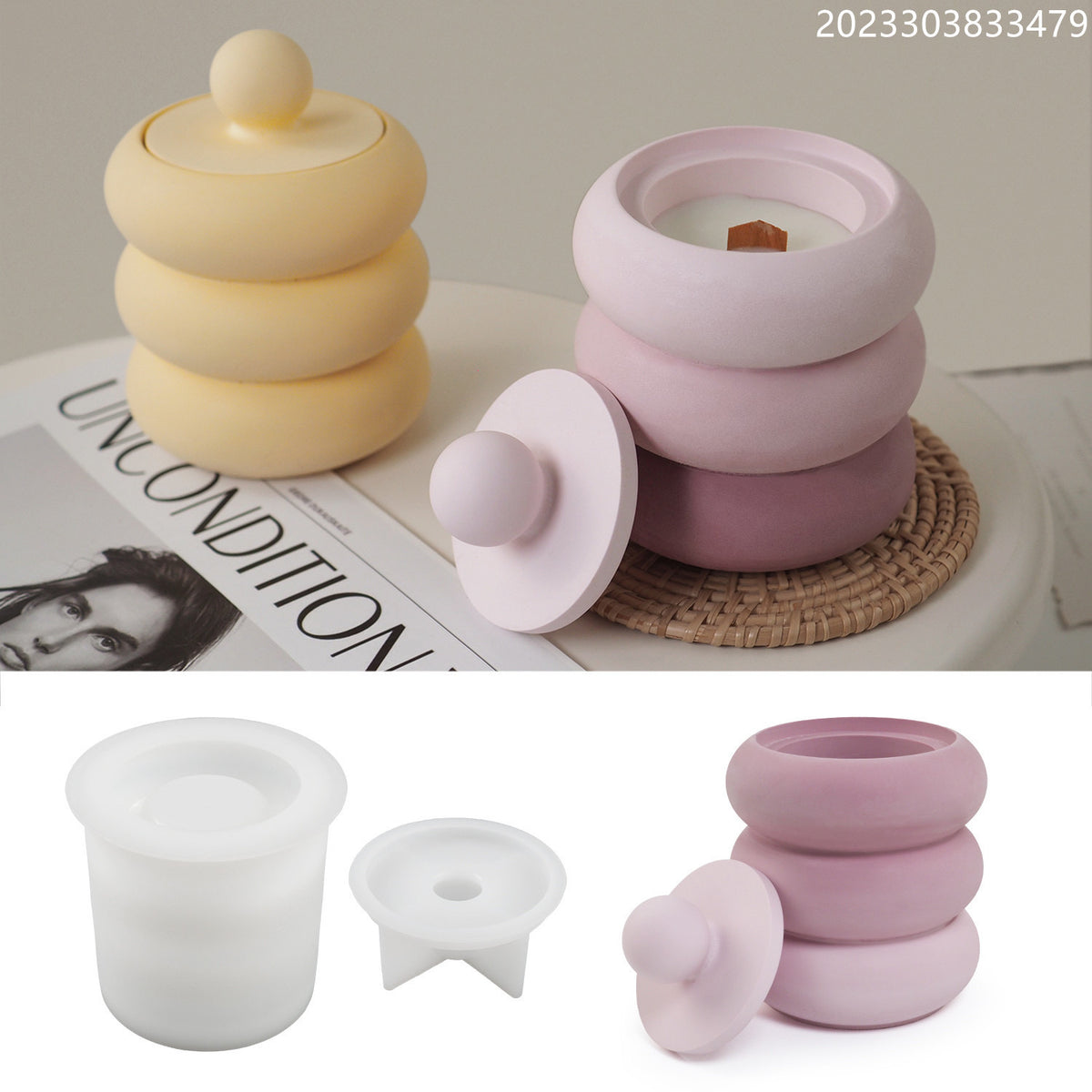 Orb Candle Jar Silicone Mold b05
