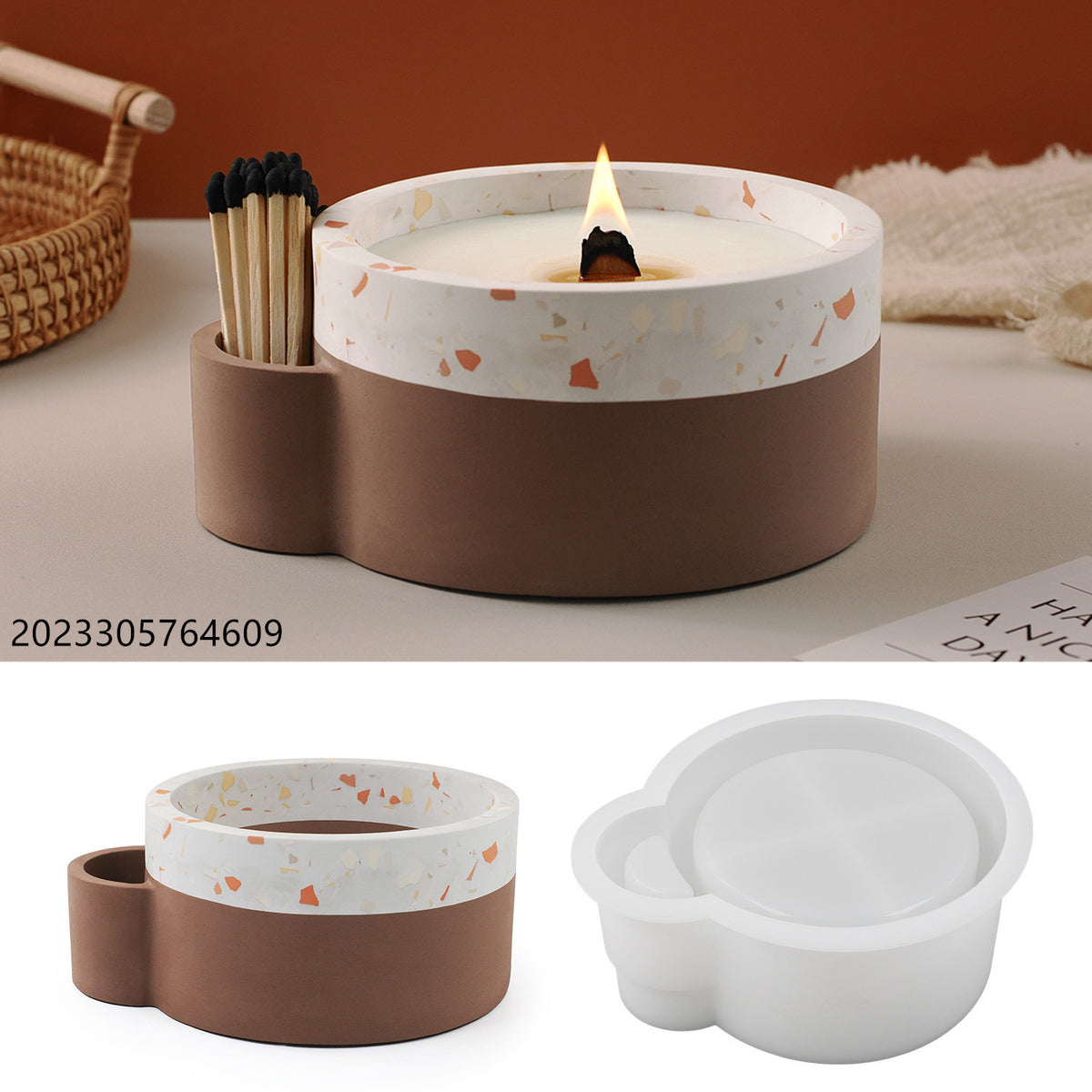 Candle Jar and Matchstick Silicone Mold b01