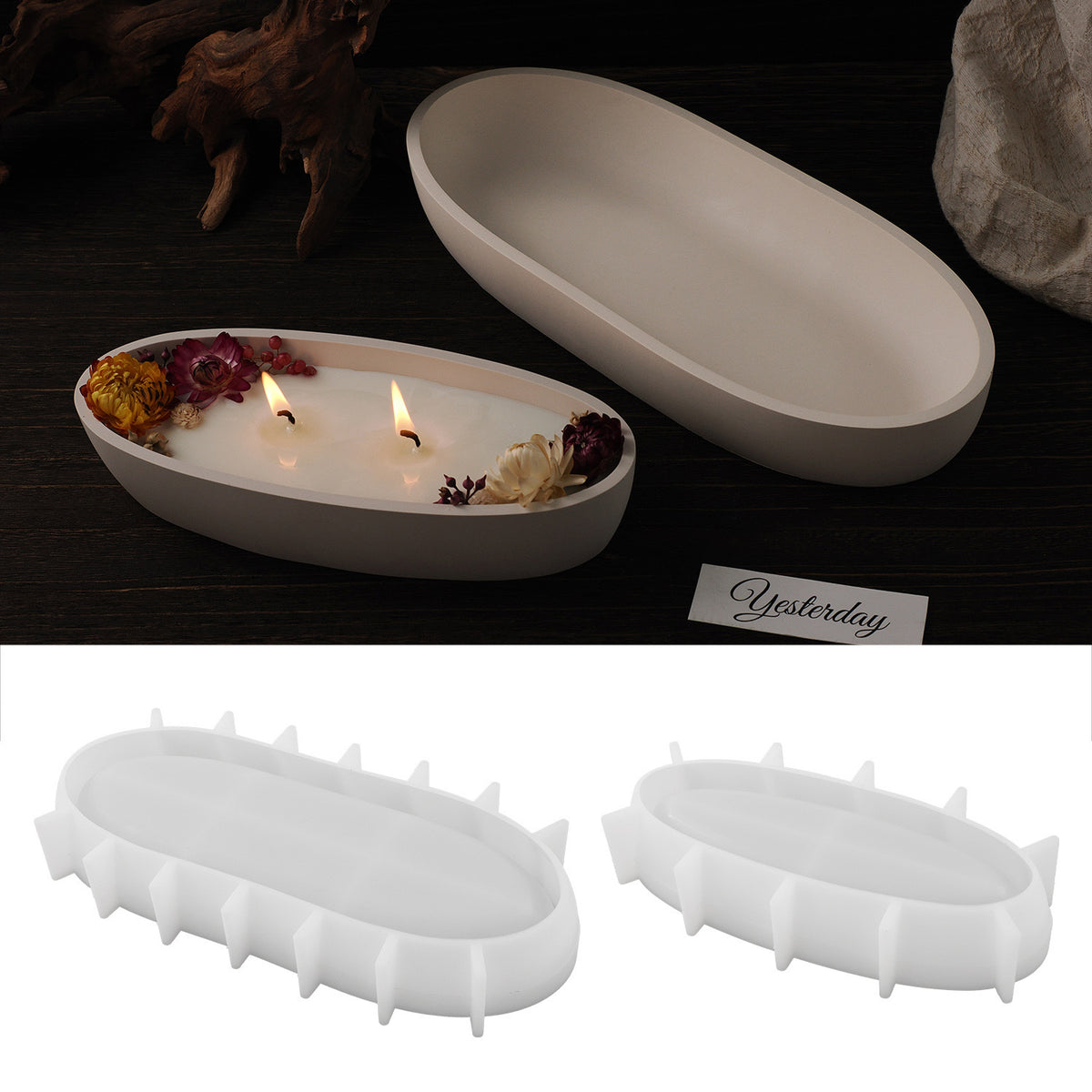 Canoe Candle Jar Silicone Mold f06