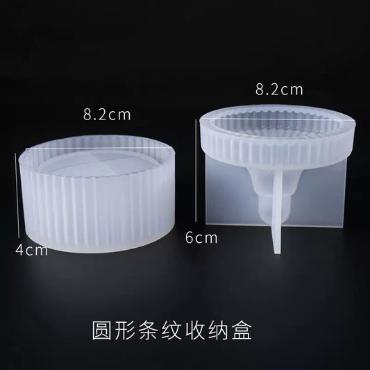 Ribbed Storage Jar Silicone Mold f04