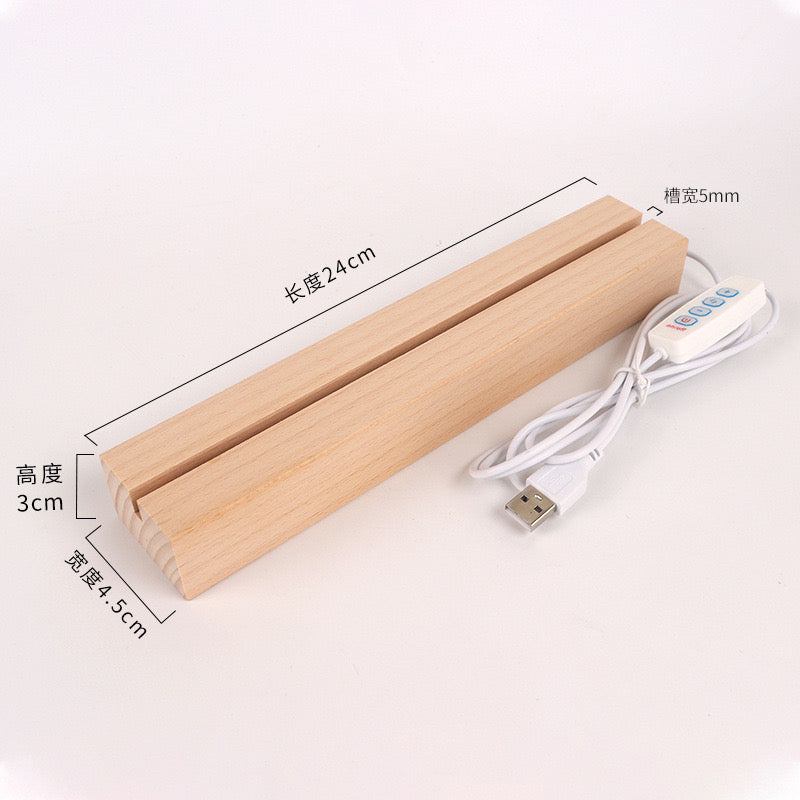 Wooden LED Display Base Light o07