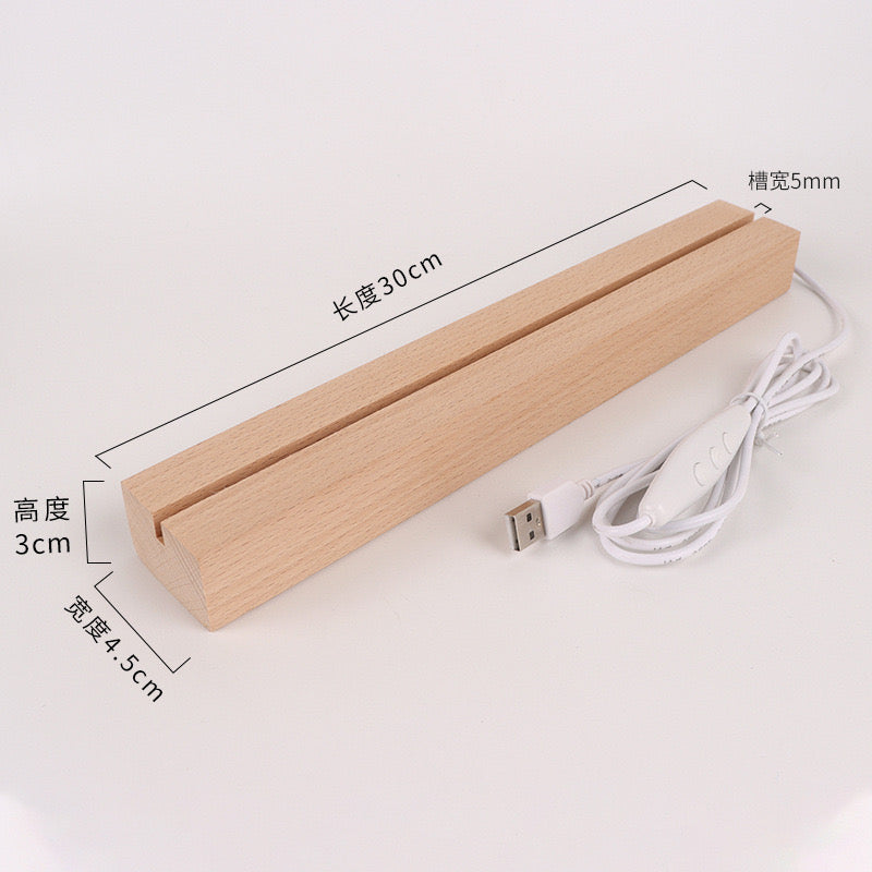 Wooden LED Display Base Light o07