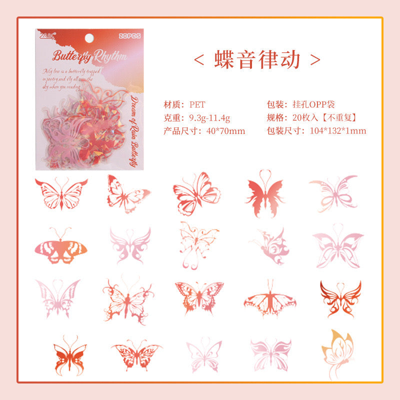 Crystal Butterfly Stickers r01