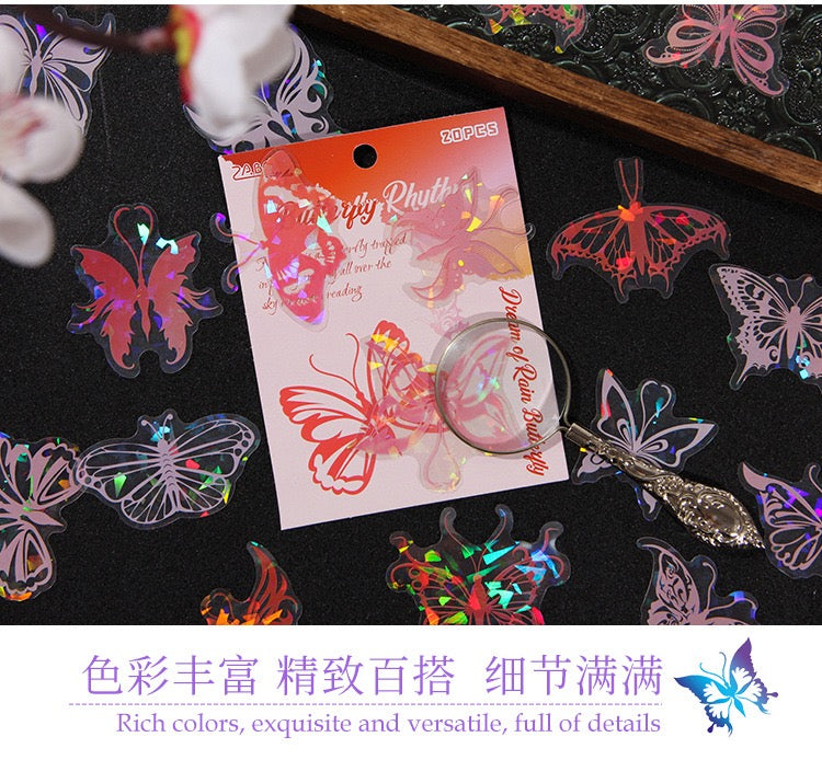 Crystal Butterfly Stickers r01