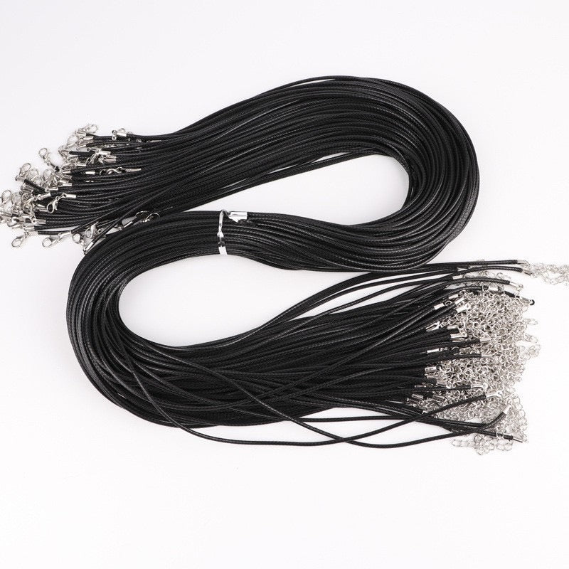 Black Leather Strap Necklace  6h