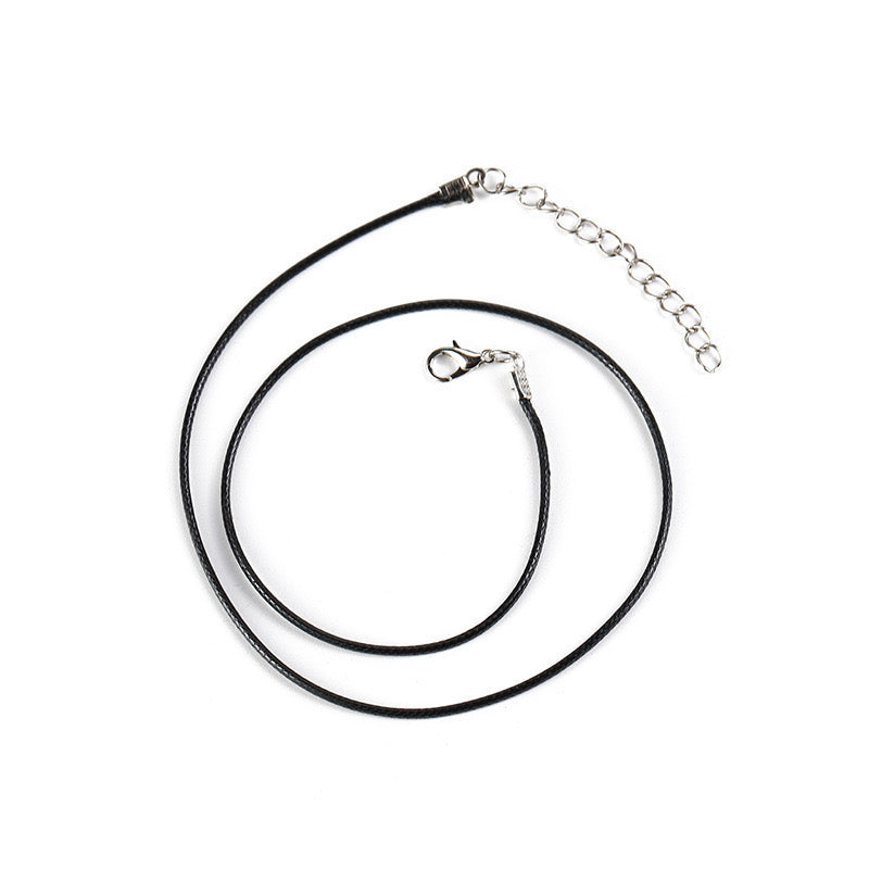 Black Leather Strap Necklace  6h