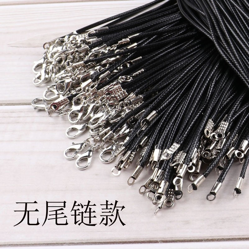 Black Leather Strap Necklace  6h