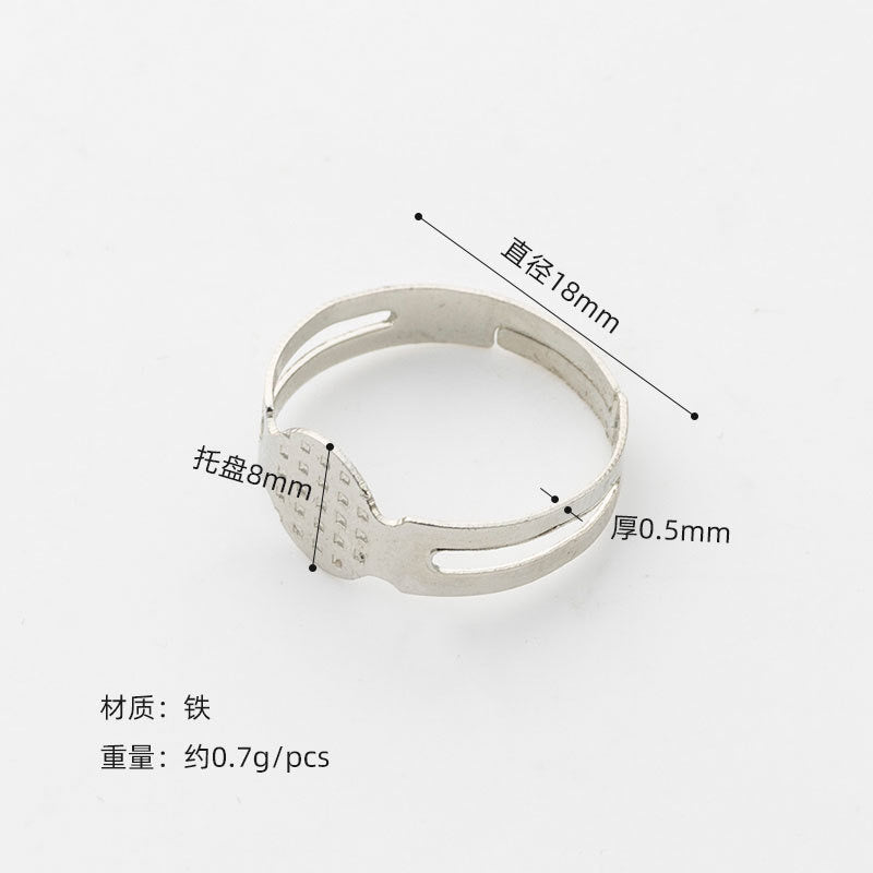Adjustable Silver Ring Bezel 4e