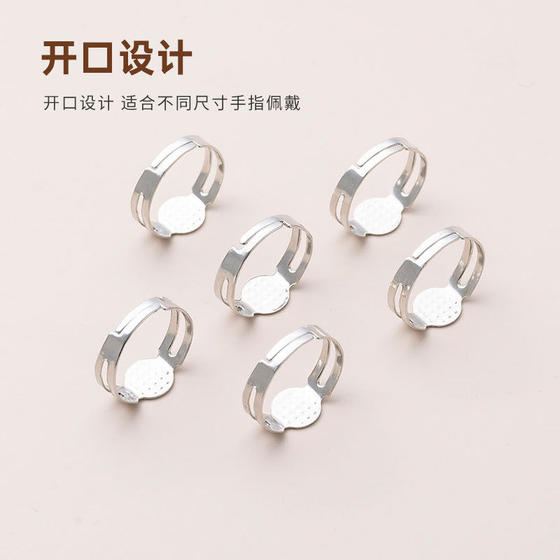 Adjustable Silver Ring Bezel 4e