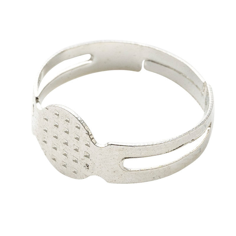 Adjustable Silver Ring Bezel 4e