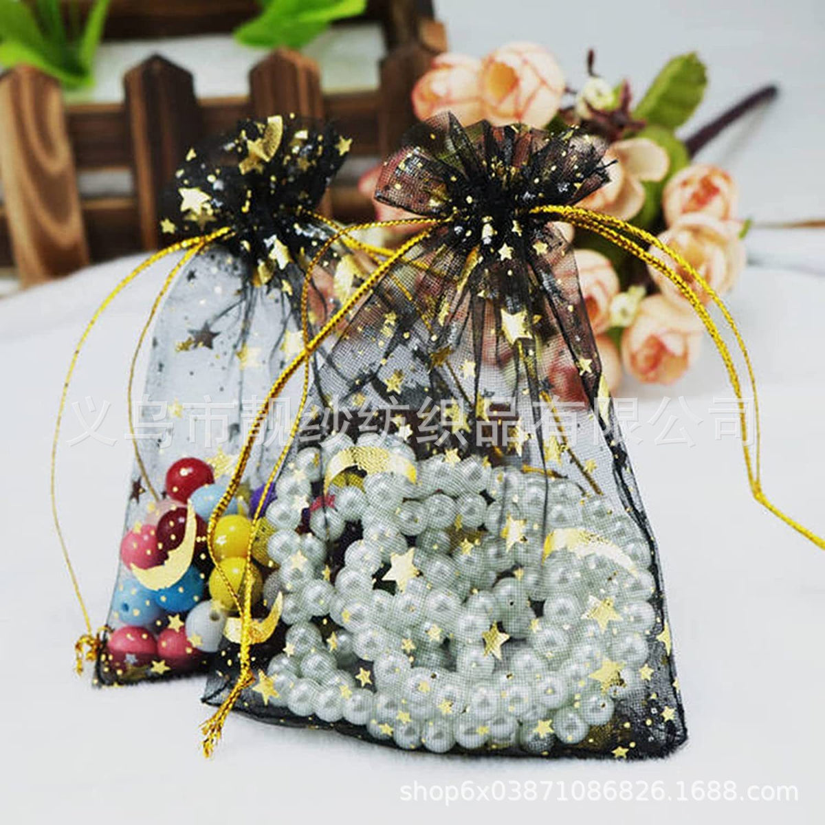 5pcs  Moon & Star Drawstring Bag j11