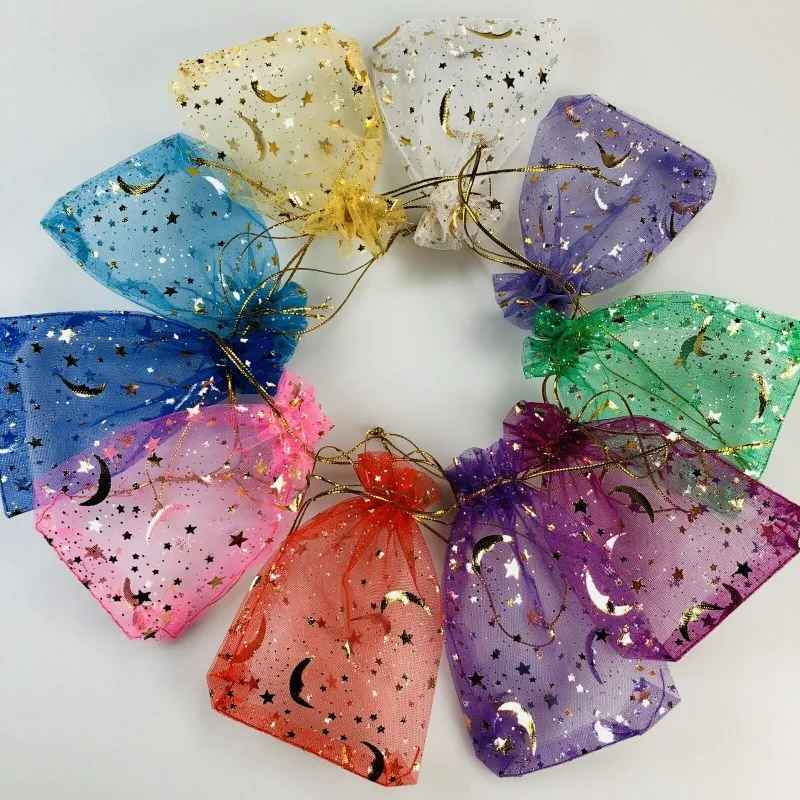 5pcs  Moon & Star Drawstring Bag j11