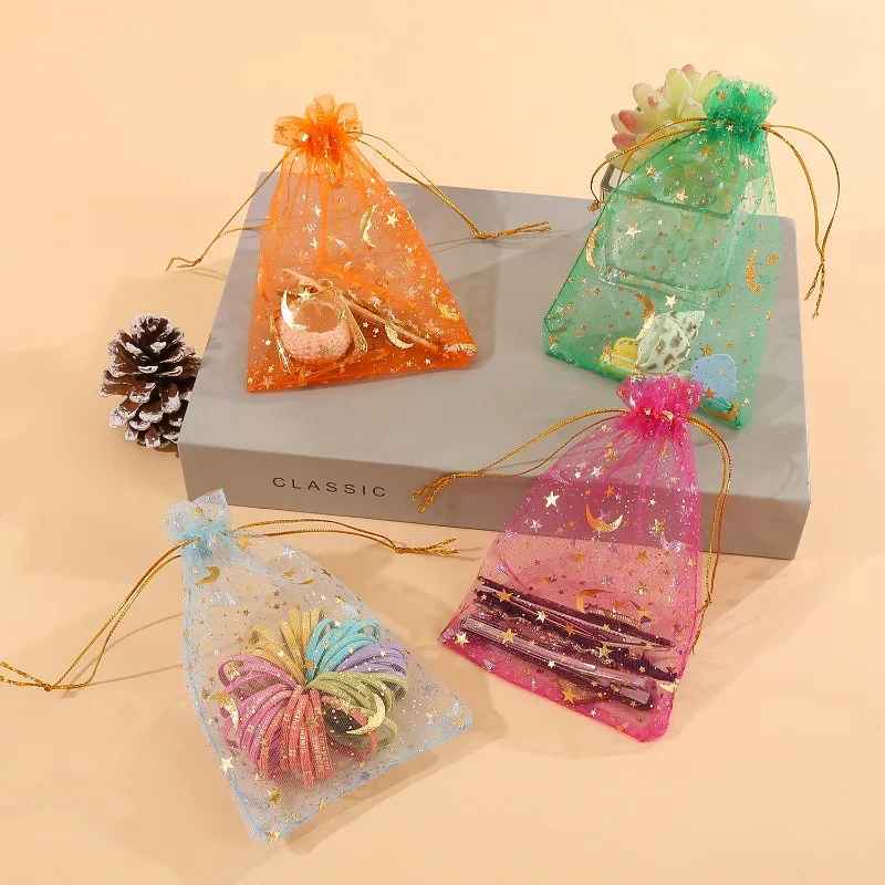 5pcs  Moon & Star Drawstring Bag j11