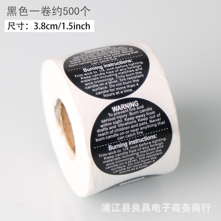 Candle Warning Label j06