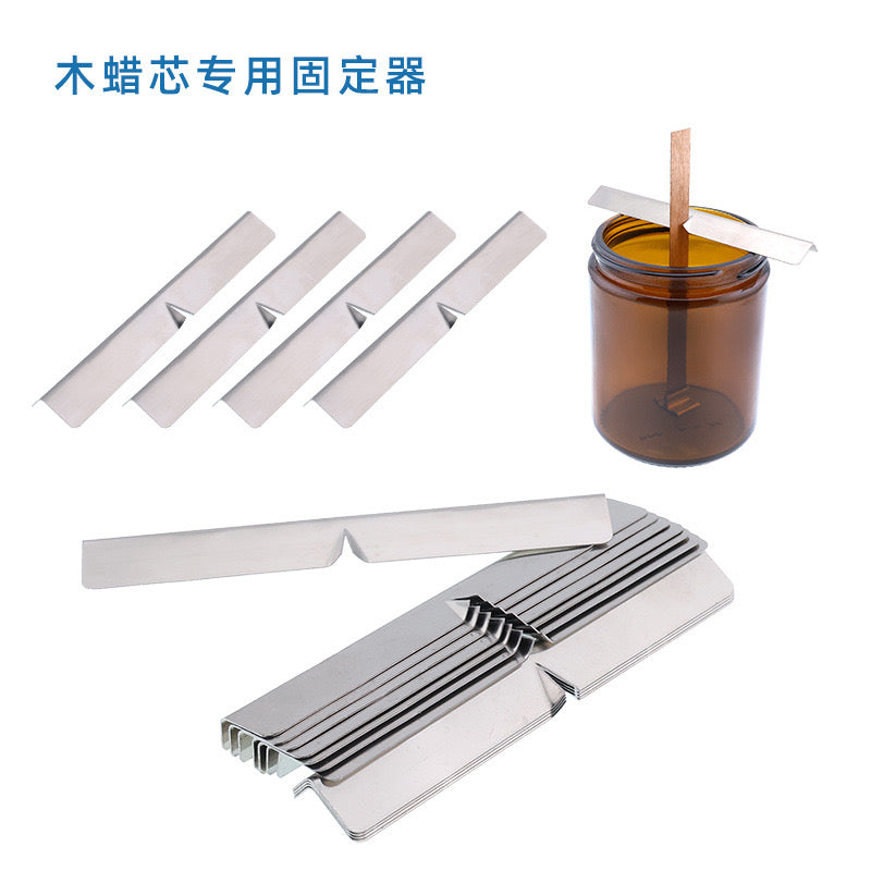 Steel Candle Wooden Wick Holder k09