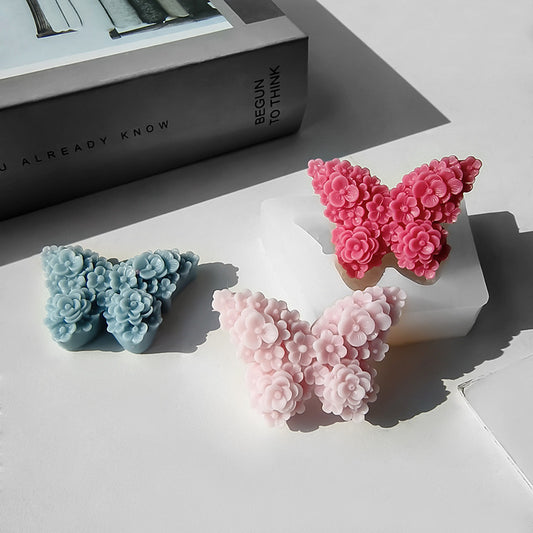 Flower Butterfly Candle Silicone Mold h013